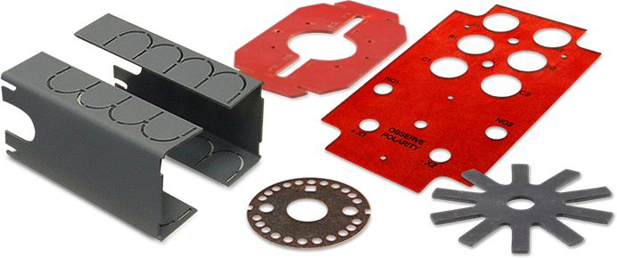 red, black, grey, and brown plastic stamping parts | Plastic stamping